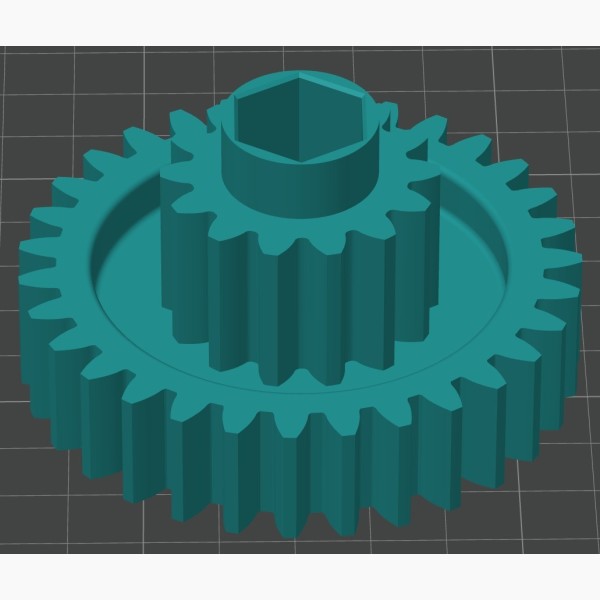 Шестигранная ведущая шестерня последней ступени зубчатого колеса для Fellowes PS60C-2 - Stav3DPrint